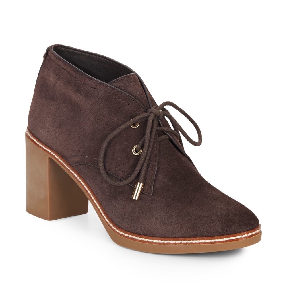 Tory Burch Hilary Shearling Suede Brown Bootie